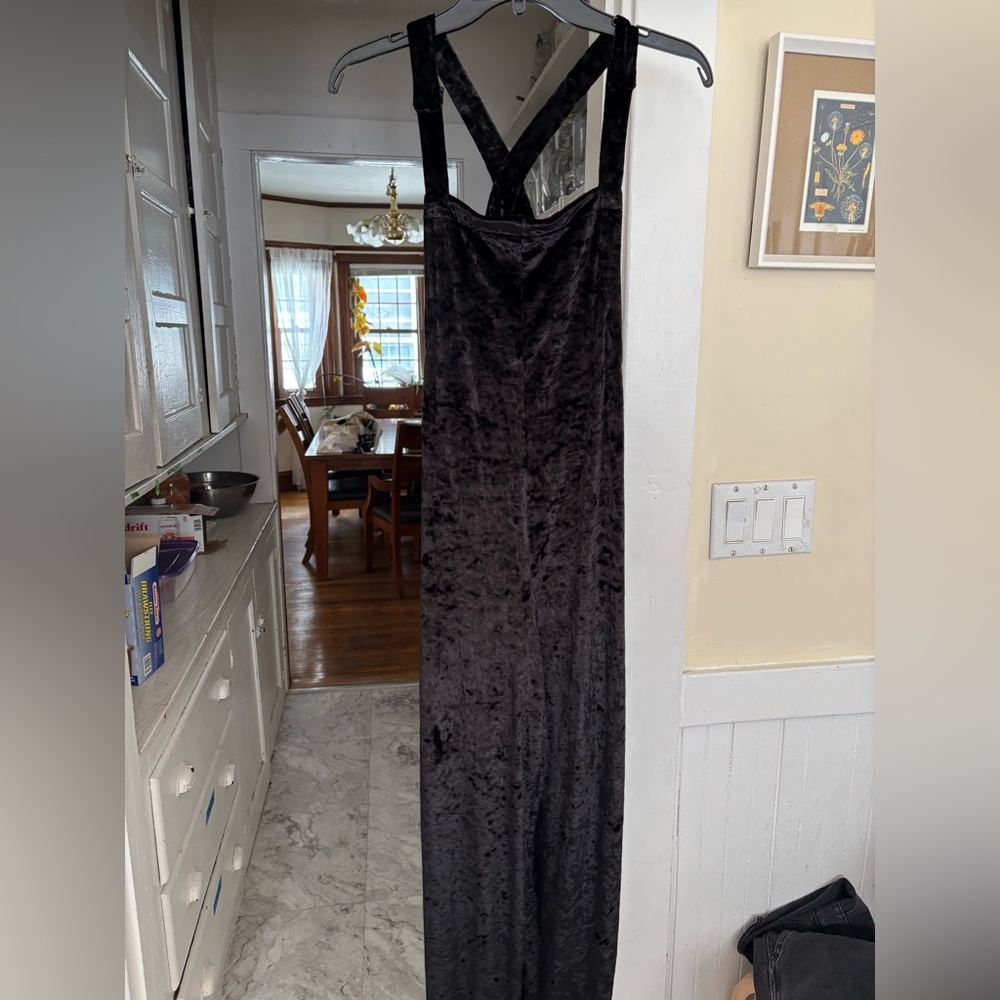 Black Velvet Overalls